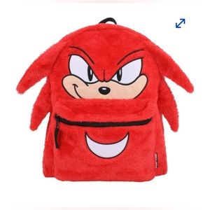 ‼️Sonic the hedgehog knuckles reversible 16” plush backpack with quills‼️